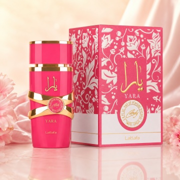 Parfum pentru femei Lattafa Yara Candy, Eau de Parfum 100 ml, aromă dulce fructată, vanilie, căpșuni