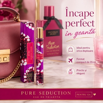Parfum Pure Seduction 35 ml, Apă de Parfum Damă, Aromă Fructat Florală, Format Compact, Note de Prun Roșu, Frezie Albă și Mușețel, Inspirat din Pure Seduction Victoria’s Secret - Img 3