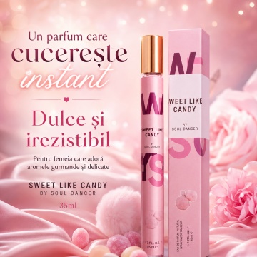 Parfum Sweet Like Candy by Soul Dancer 35 ml, Apă de Parfum Damă, Aromă Dulce Fructată și Gurmandă, Format Compact, Note de Mure, Pară, Bergamotă, Frișcă, Marshmallow, Iasomie, Vanilie și Cashmeran - Img 4