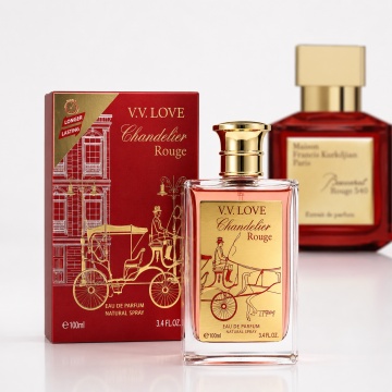 Parfum V.V. Love Chandelier Rouge, Apă de Parfum Unisex, 100 ml, Inspirat din Baccarat Rouge 540