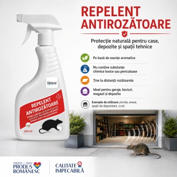 Repelent natural anti rozătoare, soluție profesională pentru șoareci și șobolani, 100% naturală, non-toxică, pentru curți, depozite, ferme, garaje și spații tehnice, 500 ml, 4x Stickere - Img 6