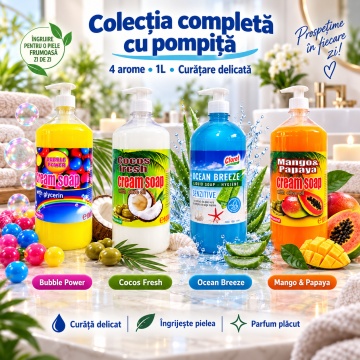 Săpun Lichid Cremos Cloret Bubble Gum cu Pompiță – 1 L - Img 5
