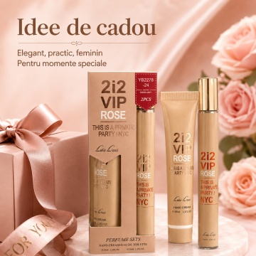 Set 2i2 VIP Rose This Is A Private Party NYC 2x35 ml, Apă de Toaletă Damă 35 ml + Cremă de Mâini 35 ml, Aromă Florală, Fructată, Elegantă și Sofisticată, Note de Șampanie Rosé, Piper Roz, Floare de Piersic, Trandafir, Mosc Alb și Note Lemnoase - Img 6