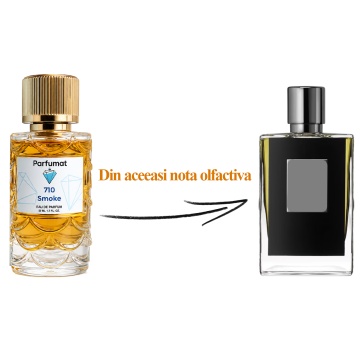 Set Apa de parfum Parfumat 710 Smoke, Unisex, 50 ml si Gentuta cosmetice - Img 2