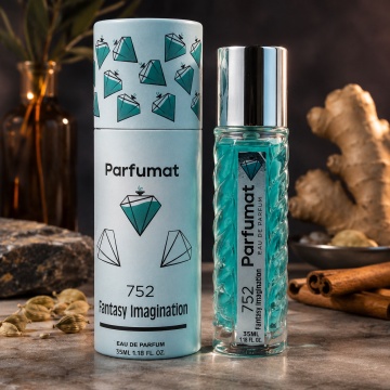 Set Apa de parfum Parfumat 752 Fantasy Imagination, Barbat, 35 ml si Gentuta cosmetice - Img 5