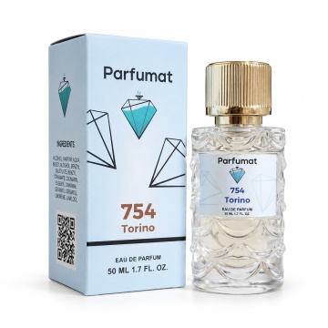 Set Apa de parfum Parfumat 754 Torino, Unisex, 50 ml si Gentuta cosmetice - Img 3