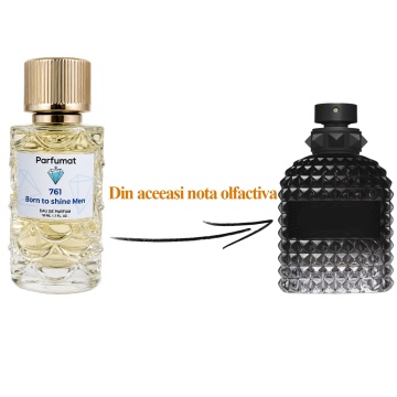 Set Apa de parfum Parfumat 761 Born to Shine Men, Barbat, 50 ml si Gentuta cosmetice - Img 2