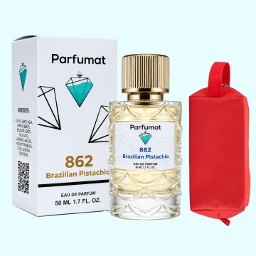 Set Apa de parfum Parfumat 862 Brazilian Pistachio, Unisex, 50 ml si Gentuta cosmetice