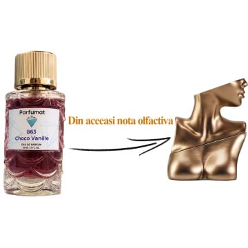 Set Apa de parfum Parfumat 863 Choco Vanille, Dama, 50 ml si Gentuta cosmetice - Img 2