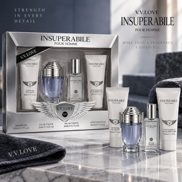 Set Cadou Bărbați V.V. Love Insuperabile Pour Homme 4 Piese – Eau de Toilette 30 ml + 20 ml, After Shave Balm 50 ml și Shower Gel 50 ml, 150 ml