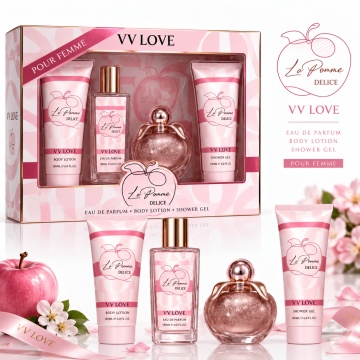 Set Cadou Damă V.V. Love La Pomme Delice 4 Piese – Eau de Parfum 30 ml, Body Mist 50 ml, Body Lotion 50 ml și Shower Gel 50 ml, 180 ml - Img 3