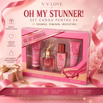 Set Cadou Damă V.V. Love Oh My Stunner 4 Piese, Body Lotion, Body Mist, Eau de Parfum și Shower Gel 4x50 ml, Inspirat din Scandal Jean Paul Gaultier - Img 4