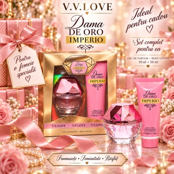 Set Cadou Femei V.V.Love Dama de Oro Imperio, Eau de Parfum 30 ml + Body Lotion 50 ml - Img 4