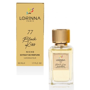 Set Extract de Parfum Lorinna Paris Parfum Black Kiss Unisex Damă Bărbat 50 ml si Gentuță Parfumuri - Img 3