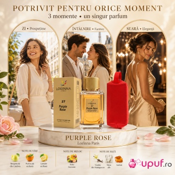 Set Extract de Parfum Lorinna Paris Parfum Purple Rose, 50 ml, Unisex Damă Bărbat si Gentuță Parfumuri - Img 9