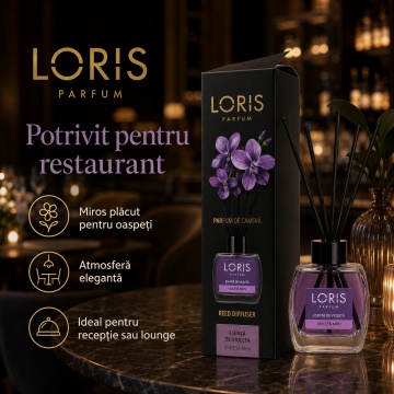 Set parfum odorizat de camera cu betisoare parfumate, miros placut persistent, LORIS PARFUM, esenta Violeta Mov, 120 ml - Img 6