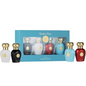 Set parfumuri arăbești unisex Lattafa Opulent Collection, 4 × 25 ml EDP, Opulent Dubai, Oud, Musk și Red, cu gentuță cadou - Img 7