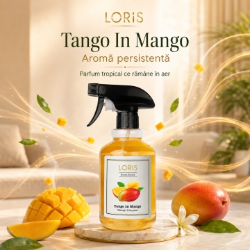 Spray Odorizant de Cameră, Hol și Auto Loris Parfum Tango in Mango, Room Spray 500 ml, Aromă Tropicală de Mango - Img 6