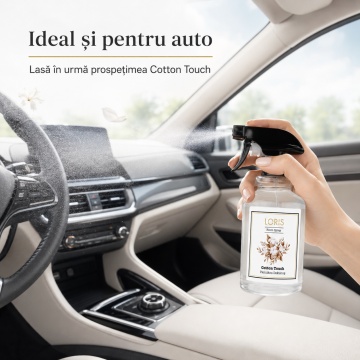 Spray Odorizant Loris Pafum Cotton Touch, 500 ml, pentru Cameră, Hol, Baie și Auto, Aromă Curată de Bumbac - Img 6