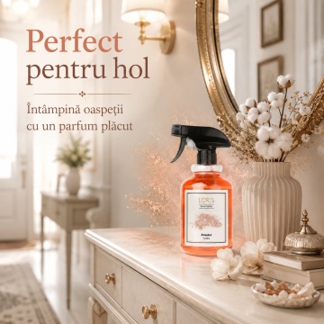Spray Odorizant Loris Pafum Powder, 500 ml, pentru Cameră, Hol, Baie și Auto, Aromă Pudrată - Img 3