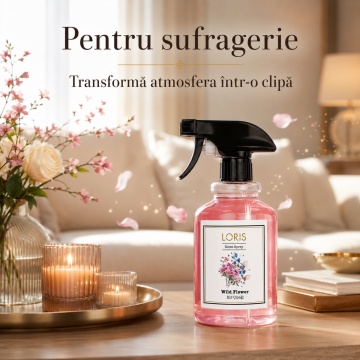 Spray Odorizant Loris Pafum Wild Flower, 500 ml, pentru Cameră, Hol, Baie și Auto, Aromă Florală de Flori Sălbatice - Img 5