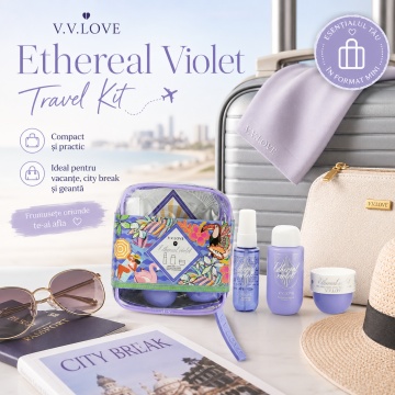Travel Kit V.V. Love Ethereal Violet, Set Damă cu Body Mist 40 ml, Shower Gel 90 ml și Body Cream 50 ml (Copy 1) - Img 6