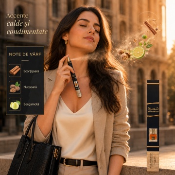 Apă de Parfum Khamrah Lattafa 35 ml, Unisex, Aromă Oriental Dulce, Format Compact, Note de Scorțișoară, Nucșoară, Bergamotă, Curmale, Pralină, Vanilie, Tonka și Amberwood - Img 10