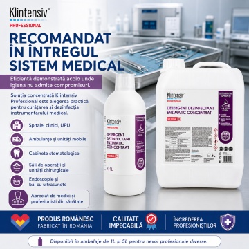 Detergent dezinfectant enzimatic profesional Klintensiv, concentrat, pentru endoscoape, instrumentar laparoscopic, dispozitive medicale neautoclavabile, cuve de imersie și băi cu ultrasunete, 5 L, 4x Stickere - Img 6