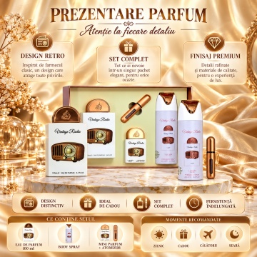 Lattafa Set cadou Vintage Radio – Parfum + + Deodorant – 100 ml + 20 ml, unisex - Img 2
