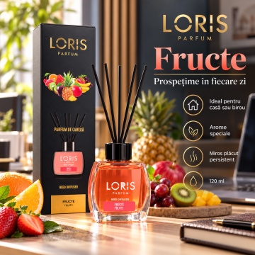 Loris Parfum Fructe 120 ml – Odorizant de Cameră cu Bețișoare Parfumate - Img 5