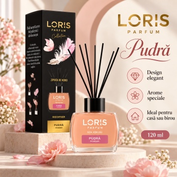 Loris Parfum Pudră 120 ml – Odorizant de Cameră cu Bețișoare Parfumate