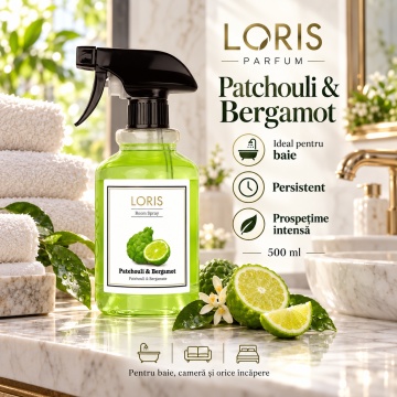 Loris Parfum Room Spray Patchouli & Bergamot 500 ml – Parfum Ambiental pentru Casă - Img 4