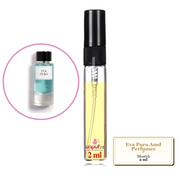 Mostra fiola din Eva Pura Amd Perfumes, decant sticla cu pulverizator