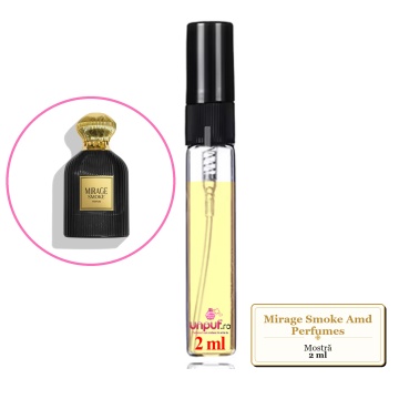 Mostra fiola din Mirage Smoke Amd Perfumes, decant sticla cu pulverizator