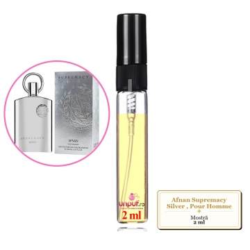 Mostra fiola din Parfumul Afnan Supremacy Silver, Pour Homme, decant sticla cu pulverizator - Img 2