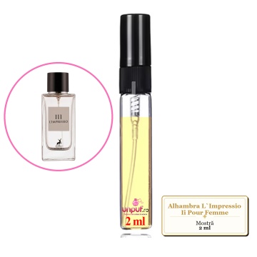 Mostra fiola din Parfumul Alhambra L`Impressio Ii Pour Femme, decant sticla cu pulverizator - Img 2