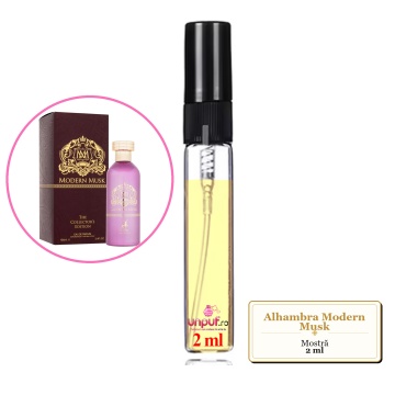 Mostra fiola din Parfumul Alhambra Modern Musk, decant sticla cu pulverizator