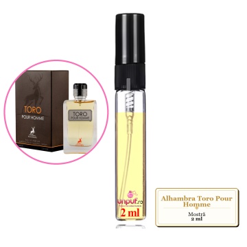 Mostra fiola din Parfumul Alhambra Toro Pour Homme, decant sticla cu pulverizator - Img 2