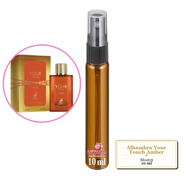 Mostra fiola din Parfumul Alhambra Your Touch Amber, decant sticla cu pulverizator