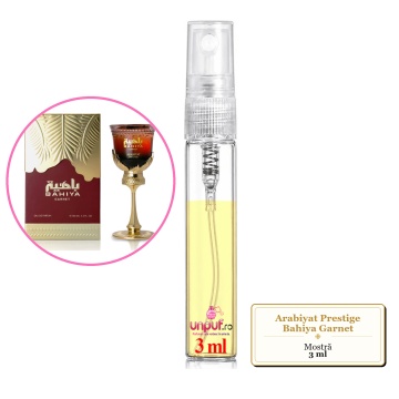 Mostra fiola din Parfumul Arabiyat Prestige Bahiya Garnet, decant sticla cu pulverizator - Img 2