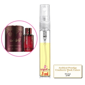 Mostra fiola din Parfumul Arabiyat Prestige Cranberry Musk Unisex, decant sticla cu pulverizator - Img 3