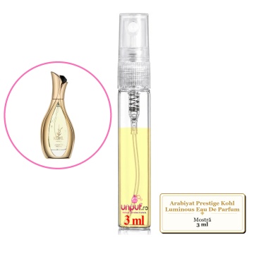Mostra fiola din Parfumul Arabiyat Prestige Kohl Luminous Eau De Parfum, decant sticla cu pulverizator
