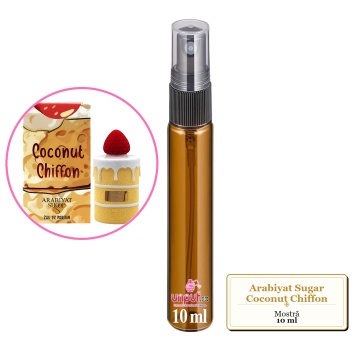 Mostra fiola din Parfumul Arabiyat Sugar Coconut Chiffon, decant sticla cu pulverizator