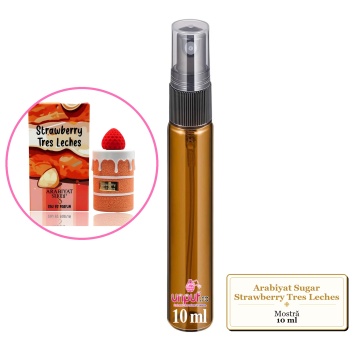 Mostra fiola din Parfumul Arabiyat Sugar Strawberry Tres Leches, decant sticla cu pulverizator