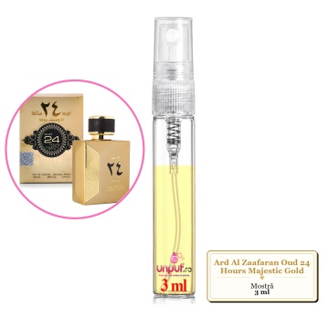Mostra fiola din Parfumul Ard Al Zaafaran Oud 24 Hours Majestic Gold, decant sticla cu pulverizator - Img 3