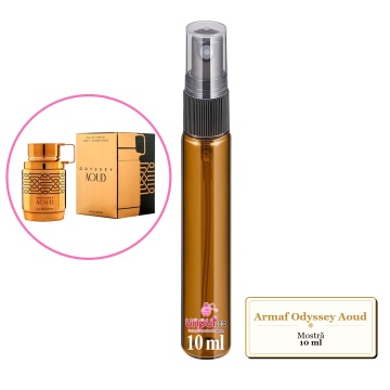 Mostra fiola din Parfumul Armaf Odyssey Aoud, decant sticla cu pulverizator