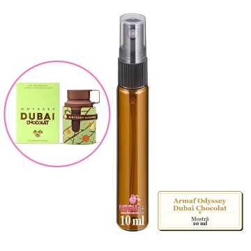 Mostra fiola din Parfumul Armaf Odyssey Dubai Chocolat, decant sticla cu pulverizator