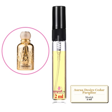 Mostra fiola din Parfumul Auraa Desire Cedar Paradise, decant sticla cu pulverizator - Img 1