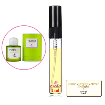 Mostra fiola din Parfumul Emir Vibrant Vetiver Delight, decant sticla cu pulverizator - Img 2