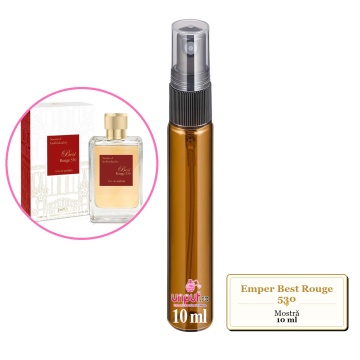Mostra fiola din Parfumul Emper Best Rouge 530, decant sticla cu pulverizator